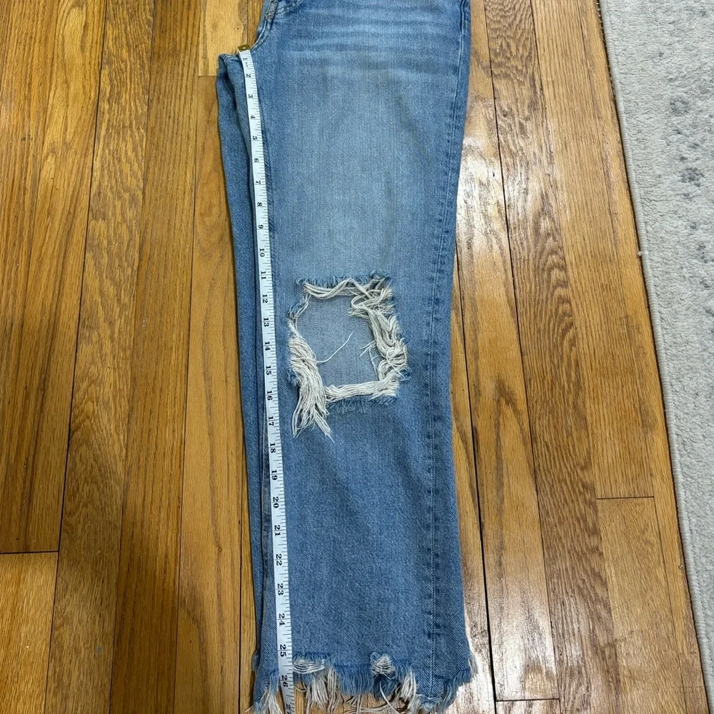 Free People We The Free Maggie Jeans Straight Leg Ripped Raw Hem Size 26